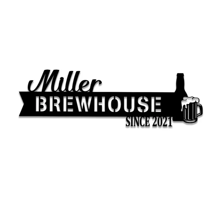 Personalized Beer Brewhouse Metal Bar Sign, Custom Pub, Tap, Lounge, Cafe, Home Wall Decor