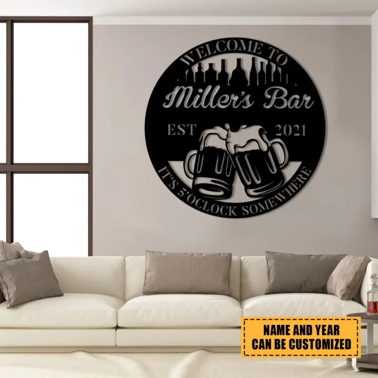 Personalized Beer Metal Bar Sign, Pub, Tap, Lounge, Cafe, Home Wall Decor, Wedding Art Gift For Him/her