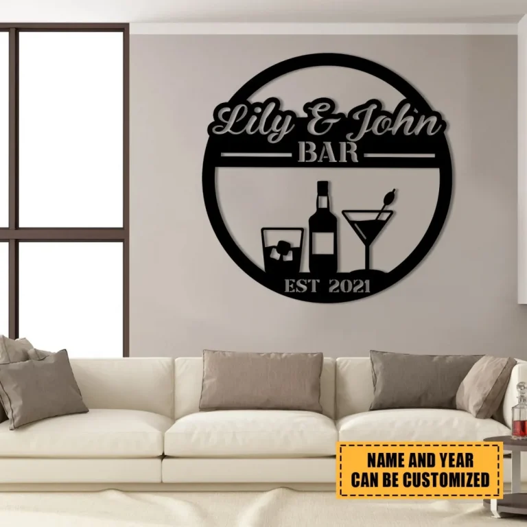 Personalized Metal Bar Sign, Custom Pub, Tap, Lounge, Cafe, Home Wall Decor, Wedding, Anniversary Art Gift For Him/her