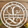 Couple's Monogram Established Sign, Cut Metal Sign, Metal Wall Art, Metal House Sign