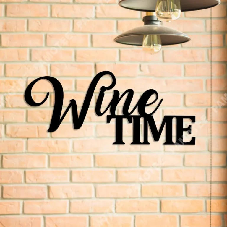 Wine Time Metal Bar Sign, Pub, Lounge, Kitchen Metal Wall Decoration