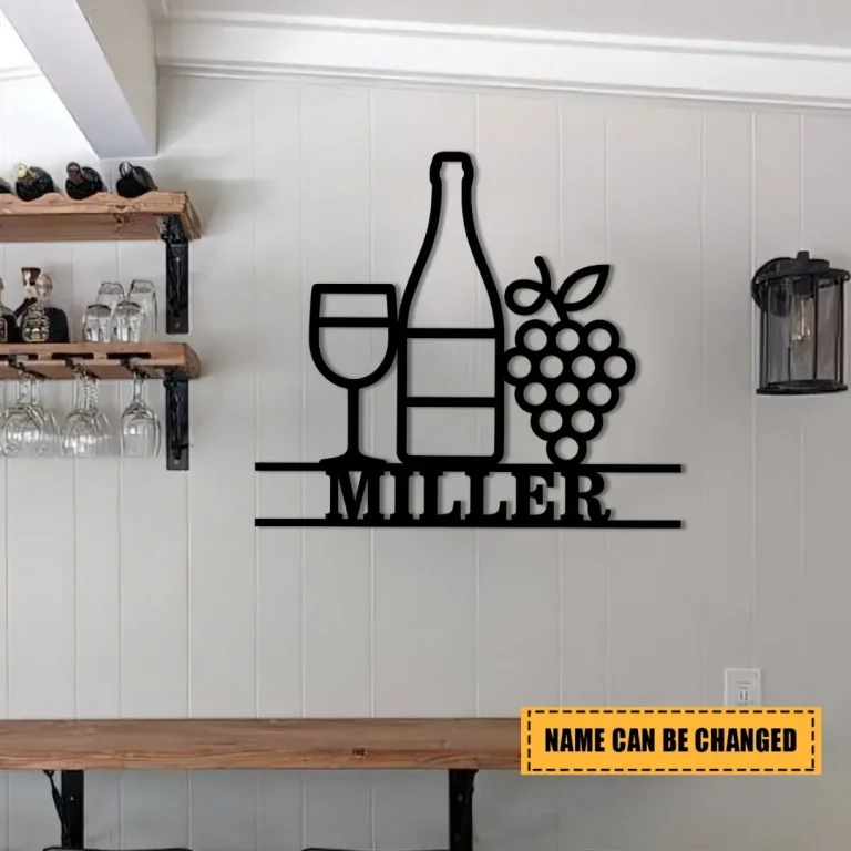 Grape Cellar Wine Metal Bar Sign, Custom Pub, Tap, Lounge, Cafe, Home Wall Decor