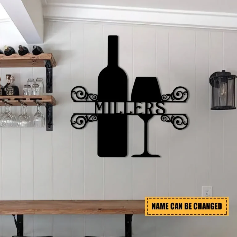 Personalized Wine Metal Bar Sign, Custom Pub, Tap, Cafe