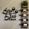 Perk Up Wine Down Funny Wine Coffee Metal Bar Sign, Pub Owner Gift