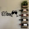 Wine Glasses Metal Bar Sign, Pub, Cafe, Home Wall Decor, Wedding, Anniversary Art Gift