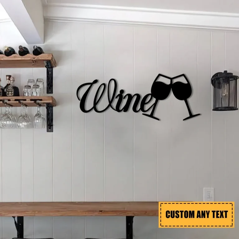 Wine Glasses Metal Bar Sign, Pub, Cafe, Home Wall Decor, Wedding, Anniversary Art Gift