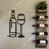 Wine Glass And Bottle Metal Bar Sign, Home Decor, Wedding Gift For Him