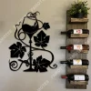 Grape Cellar Wine Bottle Metal Bar Sign, Steel Housewarming Plaque