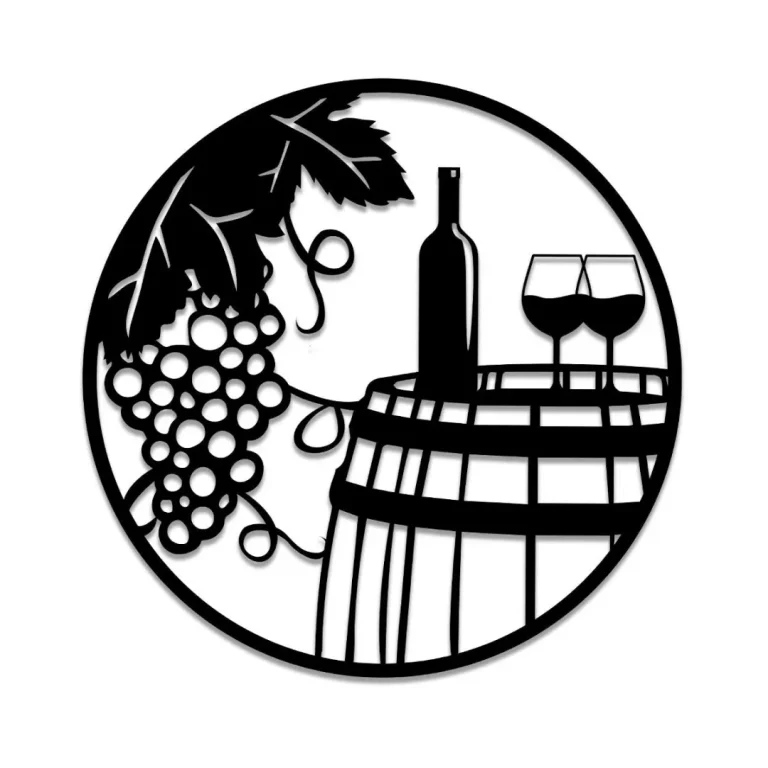 Grape Cellar Wine Bottle Glass Metal Bar Sign, Pub Decor, Gift For Him