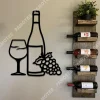 Grape Cellar Wine Bottle Glass Bar Metal Art, Wall Decoration