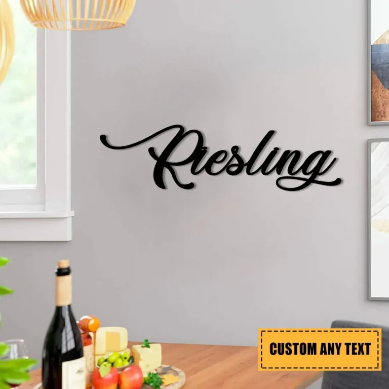 Riesling Wine Metal Bar Sign, Pub, Tap, Wall Decor, Wedding Art Gift For Him/her