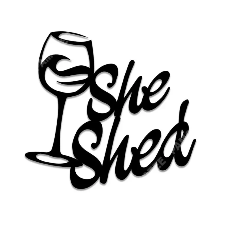 She Shed Wine Glass Funny Metal Bar Sign, Lounge, Cafe Wall Hanging Gift