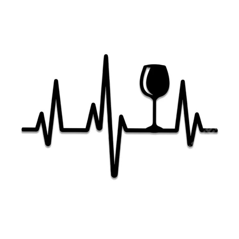 Wine Glass And Heart Beat Metal Bar Sign, Pub Steel Wall Hanging