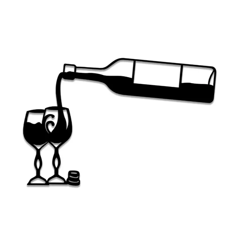 Pouring Wine Glasses Bottle Metal Bar Sign, Pub Decoration, Gift For Wine Lovers