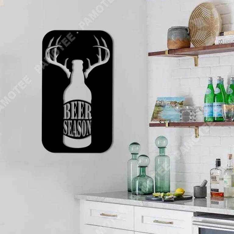 Deer Hunting Beer Season Metal Bar Sign, Tap Wall Decoration, Gift For Dad