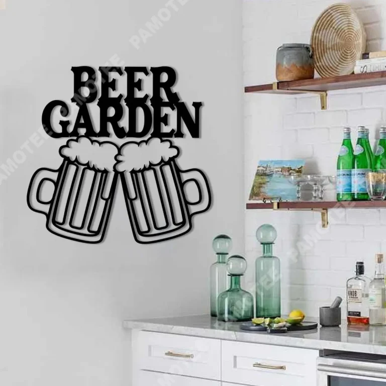 Beer Garden Beer Mugs Metal Bar Sign, Brewery Decor, Father's Day Gift