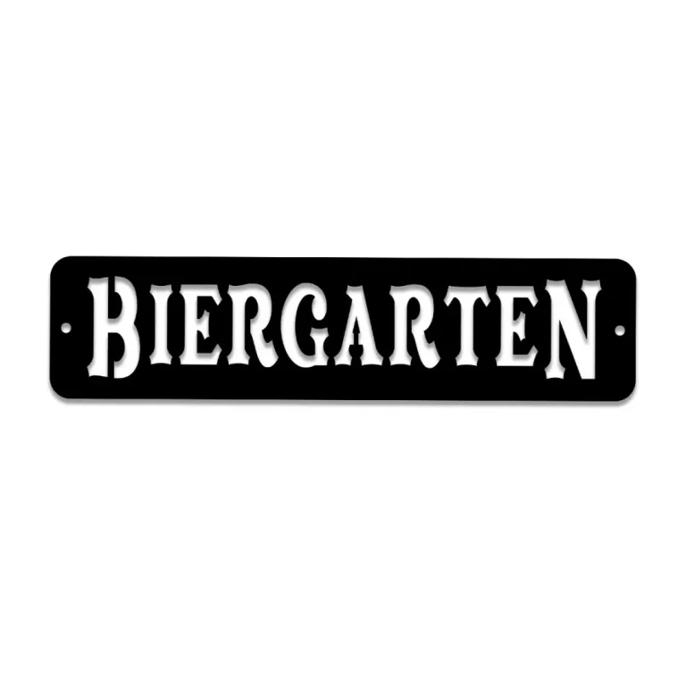 Biergarten German Beer Metal Bar Sign, Pub, Tap Decoration