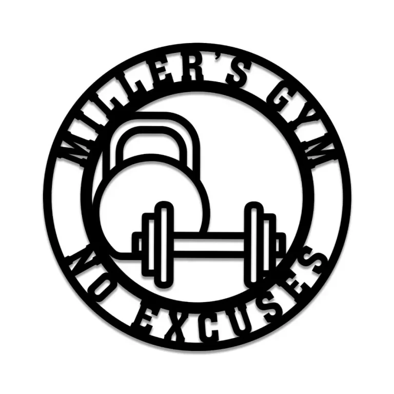 No Excuses Metal Gym Sign, Custom Fitness, Cross Fit Club, Wall Decor