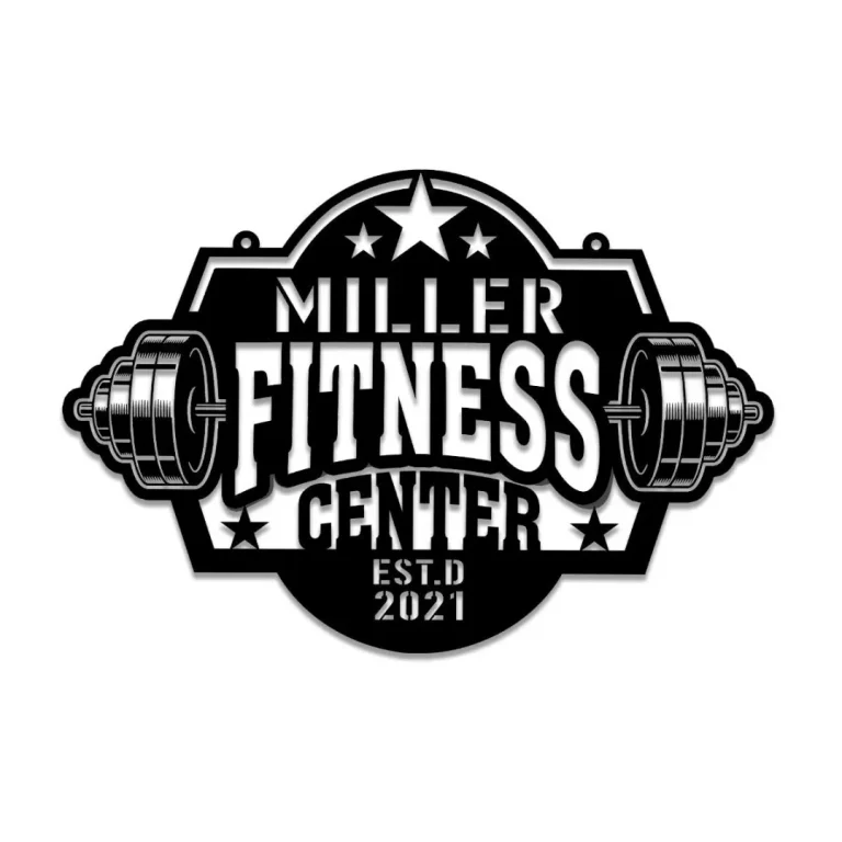 Personalized Weights Fitness Center Metal Gym Sign, Cross Fit Club, Art Gift For Him