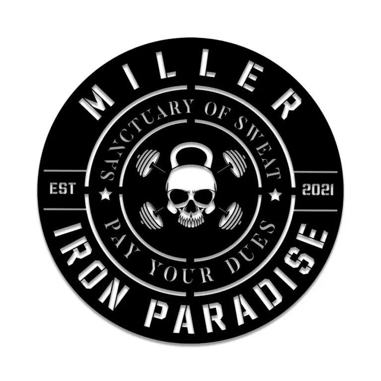 Personalized Skull Metal Gym Sign, Fitness, Cross Fit Club, Wall Decor