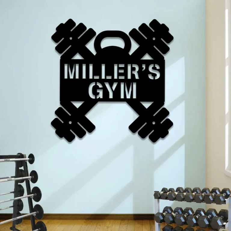 Metal Gym Sign, Custom Fitness Center, Cross Fit Club, Wedding, Anniversary Art Gift