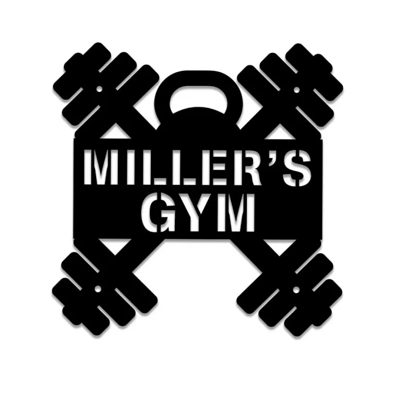 Metal Gym Sign, Custom Fitness Center, Cross Fit Club, Wedding, Anniversary Art Gift