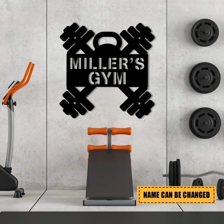 Metal Gym Sign, Custom Fitness Center, Cross Fit Club, Wedding, Anniversary Art Gift