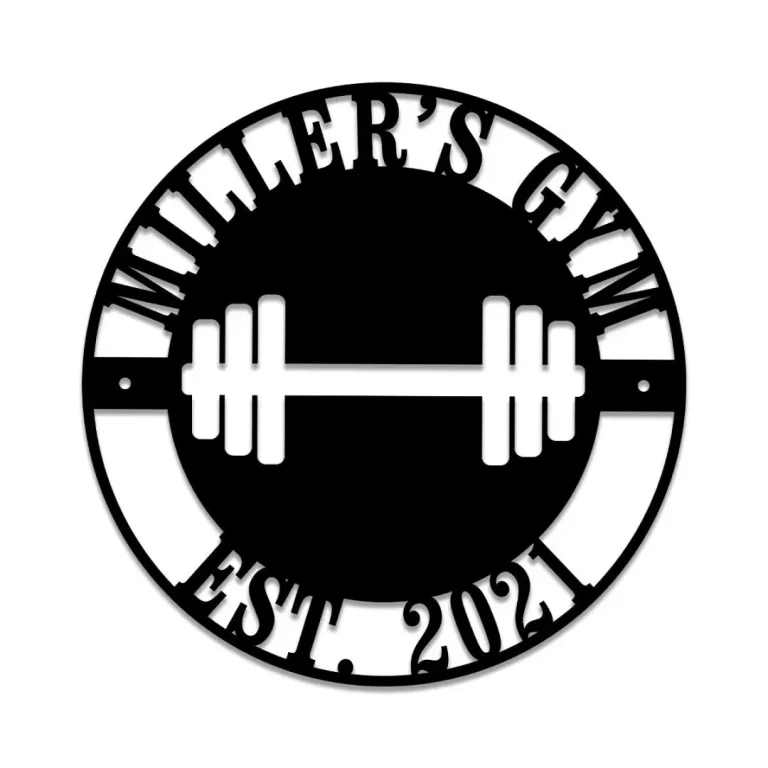 Metal Gym Sign, Custom Fitness Center, Home Wall Decor, Wedding, Anniversary Art Gift For Him/her