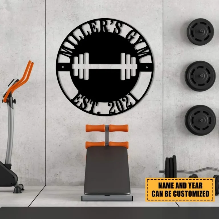 Metal Gym Sign, Custom Fitness Center, Home Wall Decor, Wedding, Anniversary Art Gift For Him/her