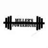 Customized Name Barbell Power House Wall Art For Fitness Center, Metal Gym Sign, Large Sizes Available