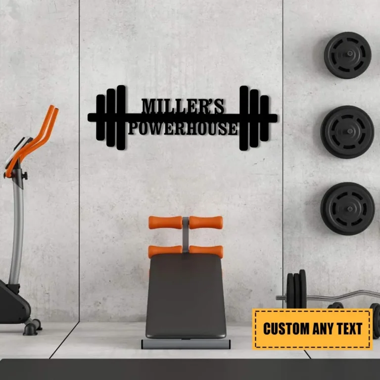 Metal Gym Sign, Custom Fitness Center, Cross Fit Club, Wedding, Anniversary Art Gift