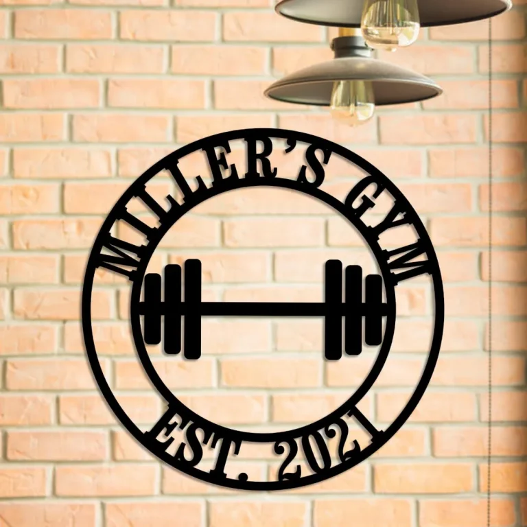 Personalized Metal Gym Sign, Cross Fit Club, Home Wall Decor, Wedding, Anniversary Art Gift