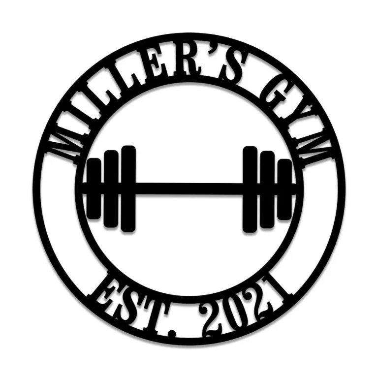 Personalized Metal Gym Sign, Cross Fit Club, Home Wall Decor, Wedding, Anniversary Art Gift