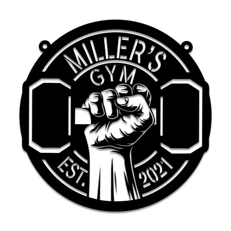 Personalized Metal Gym Sign, Custom Fitness Center, Cross Fit Club, Home Wall Decor