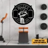 Personalized Metal Gym Sign, Custom Fitness Center, Cross Fit Club, Home Wall Decor