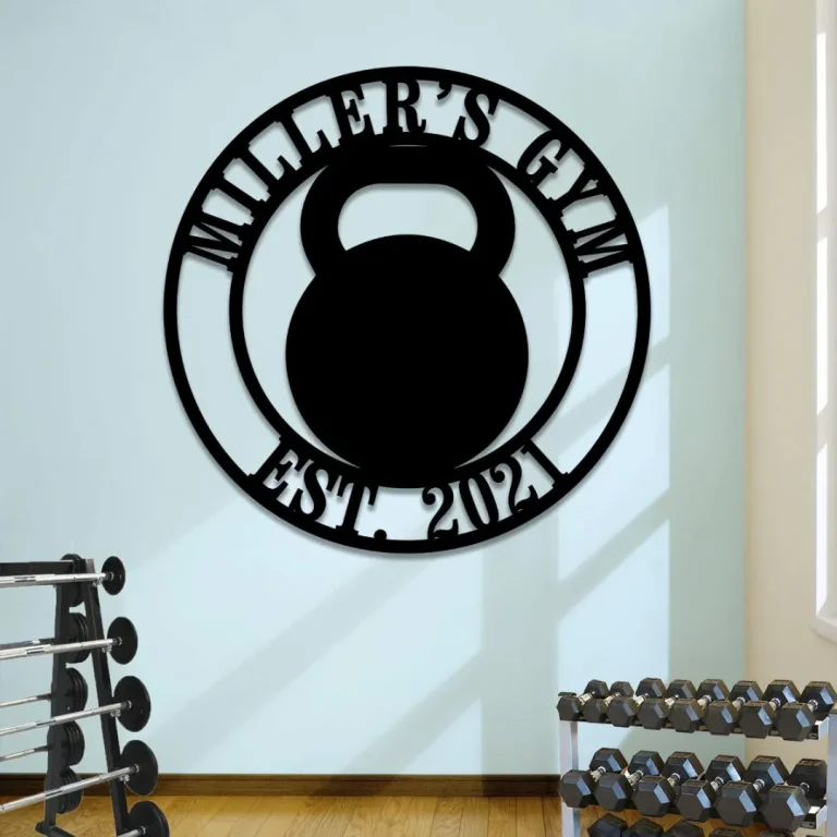 Metal Gym Sign, Custom Fitness Center, Cross Fit Club Decor, Wedding, Anniversary Art Gift For Him/her