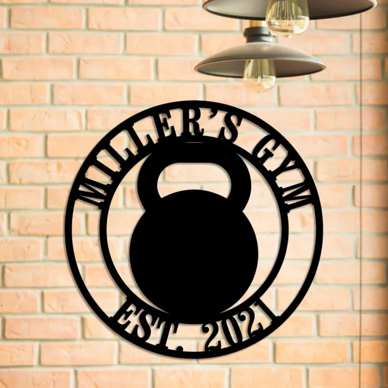 Metal Gym Sign, Custom Fitness Center, Cross Fit Club Decor, Wedding, Anniversary Art Gift For Him/her