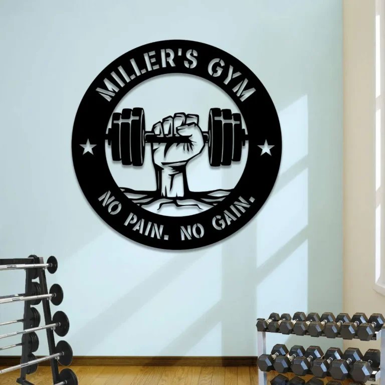 Metal Gym Sign, Custom Fitness Center, Cross Fit Club, Wedding, Anniversary Art Gift For Him/her