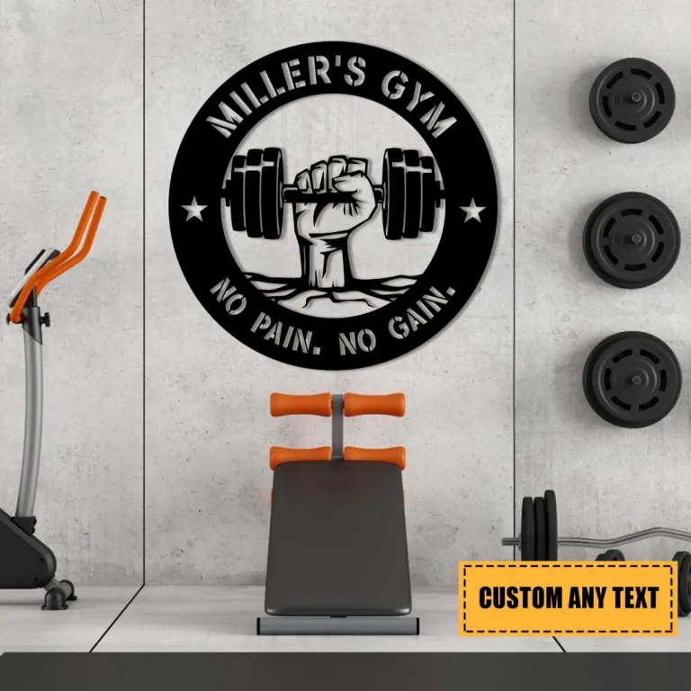 Metal Gym Sign, Custom Fitness Center, Cross Fit Club, Wedding, Anniversary Art Gift For Him/her