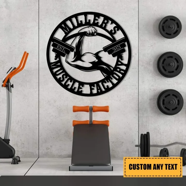 Personalized Metal Gym Sign, Fitness, Cross Fit Club, Home Decor, Anniversary Art Gift For Him/her