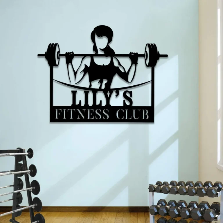 Metal Gym Sign, Custom Fitness Center, Cross Fit Club, Wedding, Anniversary Art Gift