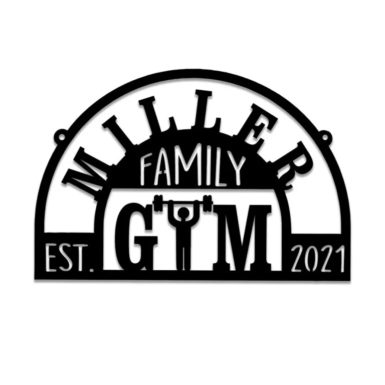 Personalized Metal Gym Sign, Cross Fit Club, Home Wall Decor, Wedding Art Gift