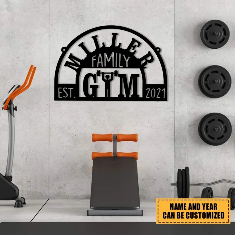 Personalized Metal Gym Sign, Cross Fit Club, Home Wall Decor, Wedding Art Gift