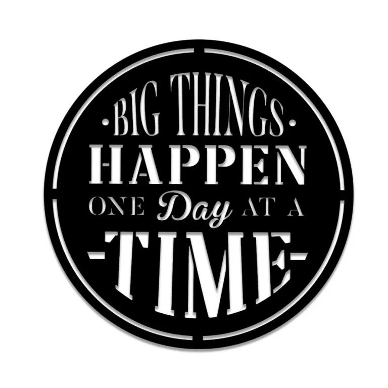 Big Things Happen One Day Metal Gym Sign, Fitness Quotes Metal Art