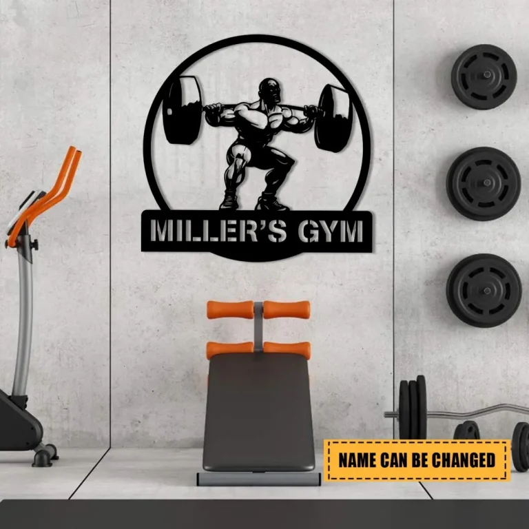 Personalized Metal Gym Sign, Fitness Center, Club, Home Wall Decor