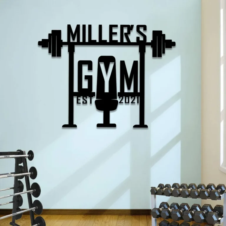 Metal Gym Sign, Custom Fitness Center, Club Wall Decor, Wedding Art Gift For Him/her