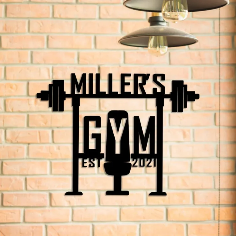 Metal Gym Sign, Custom Fitness Center, Club Wall Decor, Wedding Art Gift For Him/her