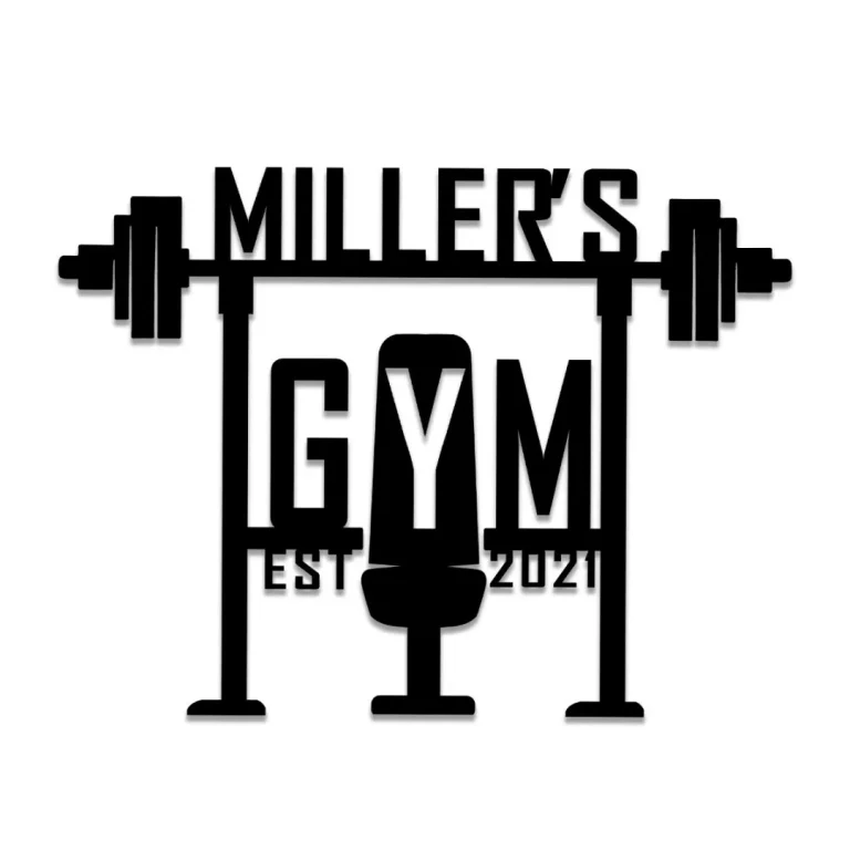 Metal Gym Sign, Custom Fitness Center, Club Wall Decor, Wedding Art Gift For Him/her