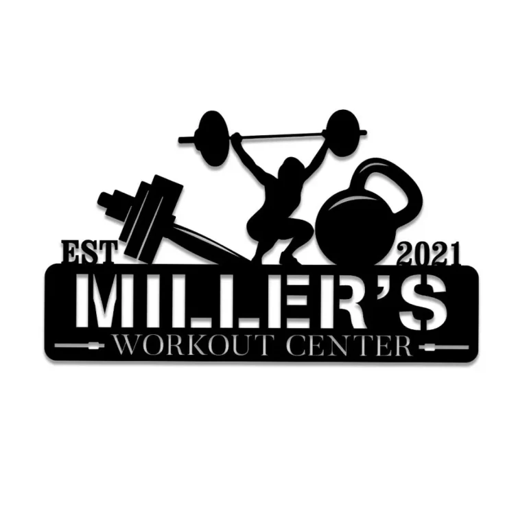 Personalized Women Metal Gym Sign, Fitness, Cross Fit Club Wall Decor, Wedding, Anniversary Art Gift