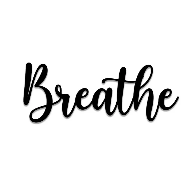 Breath Yoga Metal Sign, Yoga Studio, Meditation Room Metal Art